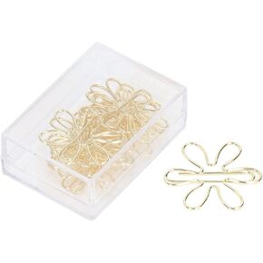 100Pcs Cute Gold Mini Paper Clips, Flower and Arrowhead Shapes Paperclips Electroplated Gold Paper Clips for Wedding Marriage Office School Home(#1) in Kuwait