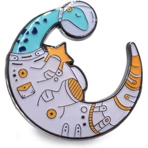 Compoco Dinosaur Lapel Enamel Pin Dinomoon Space Astronaut Suit Moon Shaped Holding a Star in Kuwait