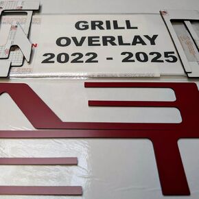 Grill Raised Plastic Letters Overlay Compatible with Silverado 2022 2023 2024 2025 2026 in Red in Saudi Arabia