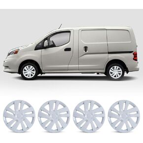 ROXX 15 inch hubcaps Set of 4 for 2013-2021 Nissan NV200, Snap-On Replacement Exterior Accessories PP Material 15" Wheel Cover No Logo in the Middle (Sliver) in Kuwait