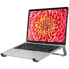 حامل كمبيوتر محمول من الألومنيوم من Thibault للمكتب - تصميم مريح للتبريد - يناسب أجهزة MacBook Air Pro/DELL/HP/Lenovo/ThinkPad/Alienware - 14/15.6/16 - سهل التجميع - حامل كمبيوتر محمول جيد التهوية وتدفق هواء مثالي - رمادي in Kuwait