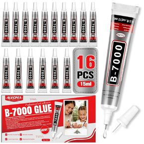 B-7000 Craft Glue for Jewelry Making - 15ml/0.5oz (16 Pack) - Multi-Function B-7000 Super Adhesive Glues Liquid Fusion Glue for Rhinestones Crafts, Clothes Shoes, Fabric, Jewelry Making, Cell Phones in Kuwait