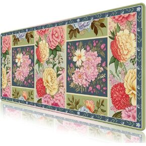 AIMSA Desk Pad Mat, Non-Slip Desk Mat, Large Mouse Pad for Desk, Floral Mouse Pad Desk Computer Mat Desktop Protector for Office/Home, Blue Flowers Green Leaves in Kuwait