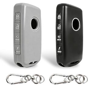 Key Fob Cover Compatible with 2026 2025-2019 Mazda CX-5 CX-30 CX-50 CX70 CX90 3 6 CX-9 MX-5 Miata, Silicone Car Key Shell Cover with Keychain , 4-Button, Black and Grey 2-Pack (Mzda-BG) in Saudi Arabia