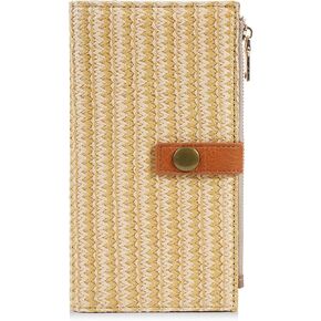 Long Bifold Wallet, Womens Leather Bifold Wallets, Womens Boho Wallet with 20 Card Slots, 2 Id Window, 1 Zipper Coin Purse and 5 Cash Slot in Saudi Arabia