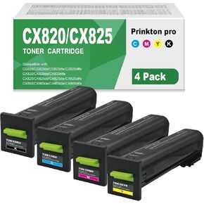 استبدال خرطوشة الحبر CX820 المعاد تصنيعها لـ 72K10K0 72K10C0 72K10M0 72K10Y0 لطابعة Lexmark CX825 CX820 CS820 CX860 CX825de CX820dtfe CX825dte CX820de CS820de CS820dte (4 عبوات in Kuwait