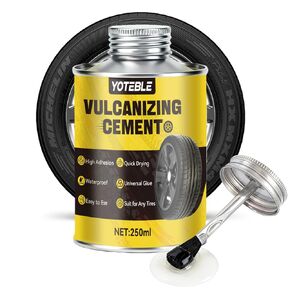 250ml Vulcanizing Cement, Rubber Cement Tire Repair, Fast-Drying, Waterproof All Purpose Rubber Cement Glue with Brush for Car, Motorcycle, Bike, Clear in Kuwait
