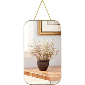 Gold Rectangular Wall Mirror, 15.6x9.2 Inch Modern Decorative Wall Mirror, Suitable for Bathrooms, Hallways, Entryways, and Other Spaces(15.6x9.2 inch) (Gold) in Saudi Arabia