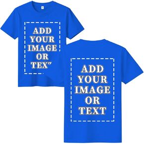 FEEGO Thickened Cotton Short Sleeve Custom T-Shirts,Front & Back Print,Personalized with Your Photo,Fit for Men Women in Kuwait