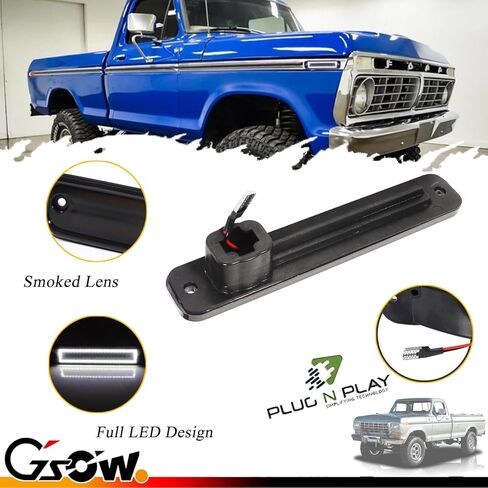 2 PCS White LED Side Marker Light for 1973-1979 F'ord F100 F150 F250 F350, 1975-1991 E100 E150 E250 E350, Smoked Lens Front Rear Side Fender Lamps, OEM Replacement Sidemarker Light in Saudi Arabia