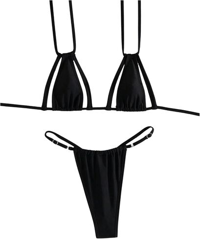 Verdusa Women's 2 Piece Halter Bikini Set Cut Out String Swimsuits Vacation Outfits in Saudi Arabia