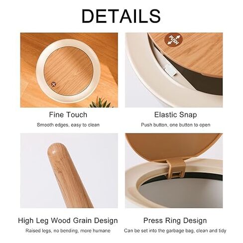 سلة المهملات الصغيرة مع غطاء بوهو قوس قزح الباستيل الربيع للأطفال مجموعة القمر والشمس تصميم الطفل سلة المهملات صندوق النفايات المستديرة غطاء الصحافة سلة المهملات دليل الكلب للمطبخ الحمام غرفة المعيشة 1.8 جالون in Kuwait