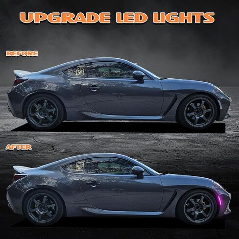 Dynamic Pink Purple LED Bumper side marker light For 2022 2023 2024 Subaru BRZ/Toyota GR86 Sequential Front Signal Dual-Row Indicator Lamp Smoked Lens 2PCS in Saudi Arabia