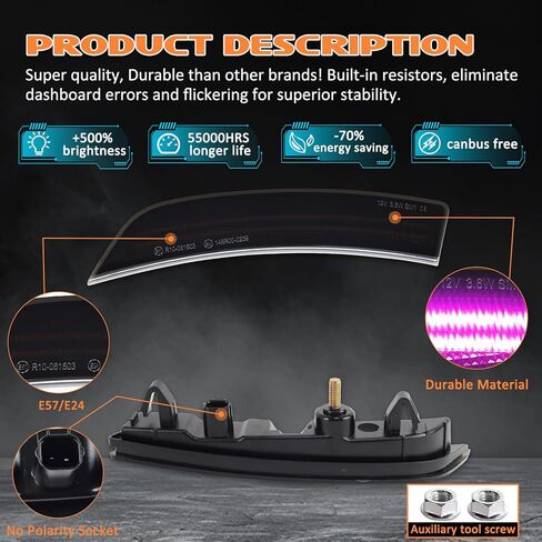Dynamic Pink Purple LED Bumper side marker light For 2022 2023 2024 Subaru BRZ/Toyota GR86 Sequential Front Signal Dual-Row Indicator Lamp Smoked Lens 2PCS in Saudi Arabia