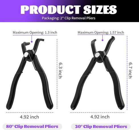 2PCS Car Push Pin Pliers Set,30° & 80° Angled Jaws Clip Removal Pliers with Non-Slip Grip,Professional Push Pin Removal Tool for Car Trim/Plastic Fasteners/Bumper Clips in Saudi Arabia