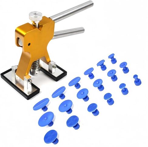 1PC Auto Body Dent Repair Kit Golden Lever-Style Puller Multi-Tab Glue System for Car Panels, Door Dings and Hail Damage, Yellow in Saudi Arabia