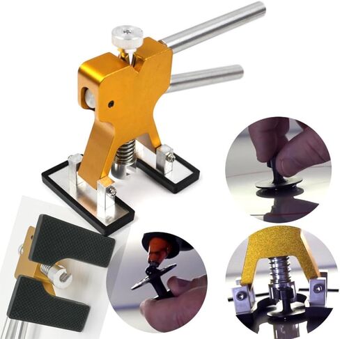 1PC Auto Body Dent Repair Kit Golden Lever-Style Puller Multi-Tab Glue System for Car Panels, Door Dings and Hail Damage, Yellow in Saudi Arabia