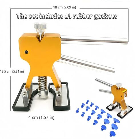 1PC Auto Body Dent Repair Kit Golden Lever-Style Puller Multi-Tab Glue System for Car Panels, Door Dings and Hail Damage, Yellow in Saudi Arabia
