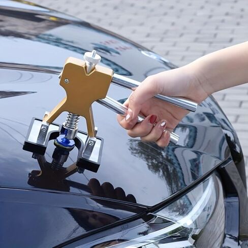 1PC Auto Body Dent Repair Kit Golden Lever-Style Puller Multi-Tab Glue System for Car Panels, Door Dings and Hail Damage, Yellow in Saudi Arabia