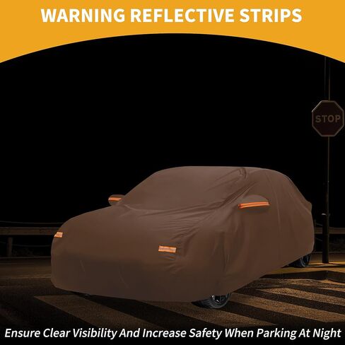 Car Cover Waterproof All Weather Automotive Outdoor Anti-UV Full Exterior Cover for Lexus is 210D-PU Orange with Left Side Zippers in Saudi Arabia