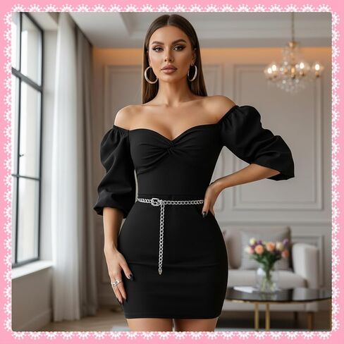 Silver Chain Belt, Metal Waist Chain Belt for Women Adjustable Fashion Link Belts for Jeans Dresses in Saudi Arabia