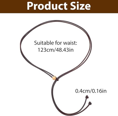 2 Pack Women Skinny Belt for Dress, PU Leather Thin Belt Ladies Knotted Waist Belts for Dresses Women Girls (Black, Brown) in Saudi Arabia