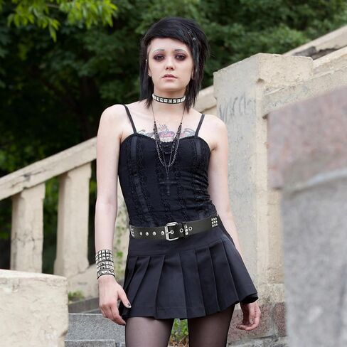 YMO Black Studded Belt, Studded Choker and Studded Bracelets Emo Bracelets Goth Rivet Cuff Spike Bracelet Punk Emo Accessories for Women Men in Kuwait