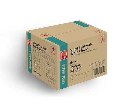 Basic Medical Clear Vinyl Exam Gloves - Latex-Free & Powder-Free - VGPF3002 (Case of 1,000), Medium in Kuwait