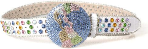 Unisex rhinestone-studded belt, hip-hop punk style, street fashion wide extended belt in Saudi Arabia