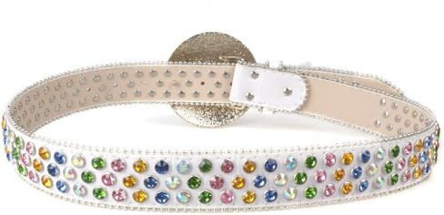 Unisex rhinestone-studded belt, hip-hop punk style, street fashion wide extended belt in Saudi Arabia