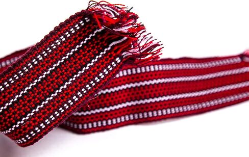 حزام Hutsul منسوج يدويًا من أوكرانيا باللون الأحمر العنابي KRAYKA مقاس 7 × 170 سم لـ Vyshyvanka in Kuwait