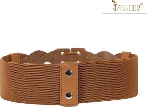 JASGOOD 2 Pack Women Wide Elastic Dress Belts Vintage Stretchy Belt Fashion Waist Belt for Ladies Dresses in Saudi Arabia