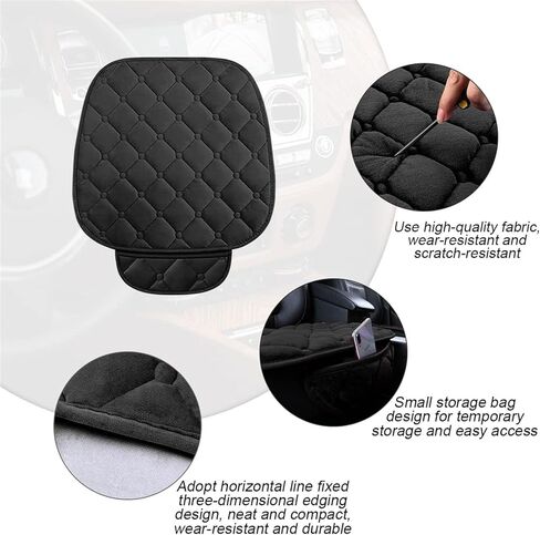 Plush Car Seat Covers Full Set for Sedan, SUV, Truck - Universal Soft Fuzzy Front and Rear Seat Cushion Protectors | Non-Slip, Warm, Machine Washable (Beige, 3-Piece) in Saudi Arabia