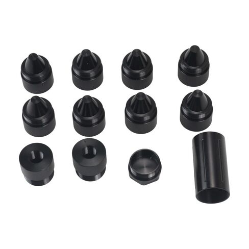 12PCS 1.375''X24 Aluminum Alloy Black Cone Shaped Parts with Auxiliary Components Replacement for Screw Sealed End Cap (Pack of 12) in Kuwait