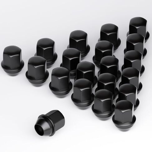 TIROL 20pcs M14X1.5 Lug Nuts, Compatible with Ram 1500, Jeep Grand Cherokee, Wrangler, Ford Mustang, Cadillac CTS One-Piece Design Factory Acorn Wheel Lugnuts - 1.5" Height 7/8" Hex in Kuwait