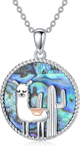 MONGAS Llama Necklace Sterling Silver Llama Pendant Necklace Cactus Llama Jewelry for Women in Saudi Arabia