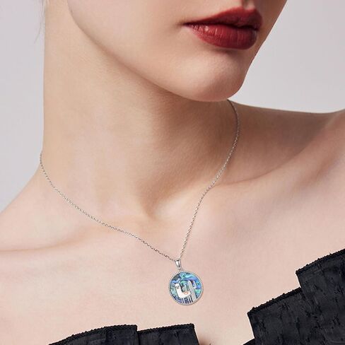 MONGAS Llama Necklace Sterling Silver Llama Pendant Necklace Cactus Llama Jewelry for Women in Saudi Arabia