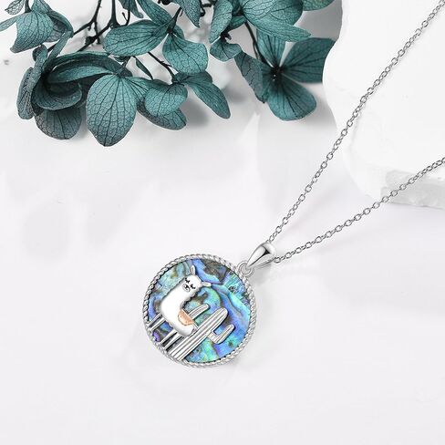 MONGAS Llama Necklace Sterling Silver Llama Pendant Necklace Cactus Llama Jewelry for Women in Saudi Arabia