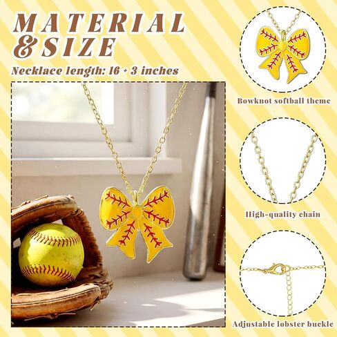 Landical 12 Pcs Softball Necklace for for Women Team Gifts Inspirational Sport Softball Necklace Jewelry Pendant with Card Team Senior Night Gifts for Sport Coach Player Party Favors in Saudi Arabia