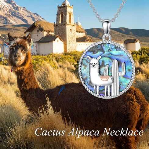 MONGAS Llama Necklace Sterling Silver Llama Pendant Necklace Cactus Llama Jewelry for Women in Saudi Arabia