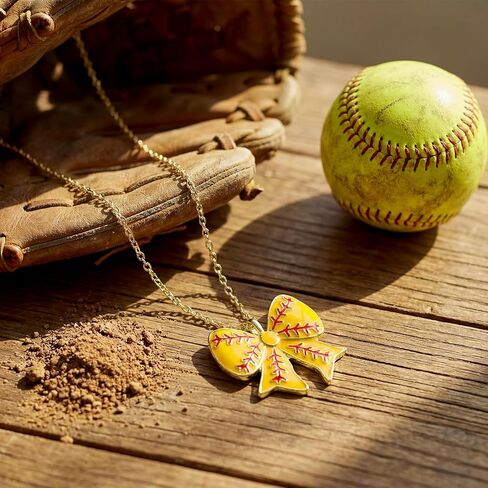 Landical 12 Pcs Softball Necklace for for Women Team Gifts Inspirational Sport Softball Necklace Jewelry Pendant with Card Team Senior Night Gifts for Sport Coach Player Party Favors in Saudi Arabia
