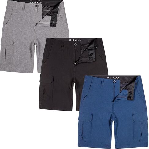 شورت Visive للرجال Hybrid Cargo 2-3-4 عبوات. شورت كاجوال خفيف الوزن مناسب للسفر وسريع الجفاف مع جيوب in Kuwait