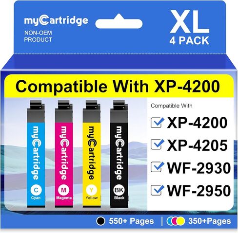 myCartridge Remanufactured Ink Cartridges Replacement for 232XL Ink Cartridges Combo Pack 232 XL Compatible with XP-4200 XP-4205 WF-2930 WF 2950 Printer,4 Pack (BK/C/M/Y) in Saudi Arabia