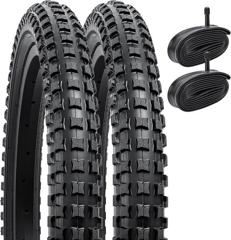 YUNSCM 18" Bike Tires 18x2.125/57-355 and 18" Bike Tubes Schrader Valve Compatible with Mountain/Off Road Bike 18x1.90 18x1.95 18x2.0 18 x 2.125 18x2.1 18x2.25 Bicycle Tires and Tubes (P-1098) in Saudi Arabia