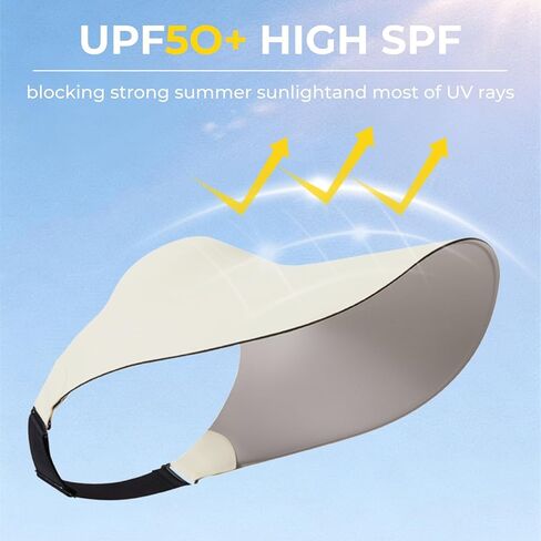 WANDER Sun Visor Hats for Women Wide Brim UV Protection Seamless Ponytail Hat Golf Beach Cap Packable Travel Sport Visor in Saudi Arabia