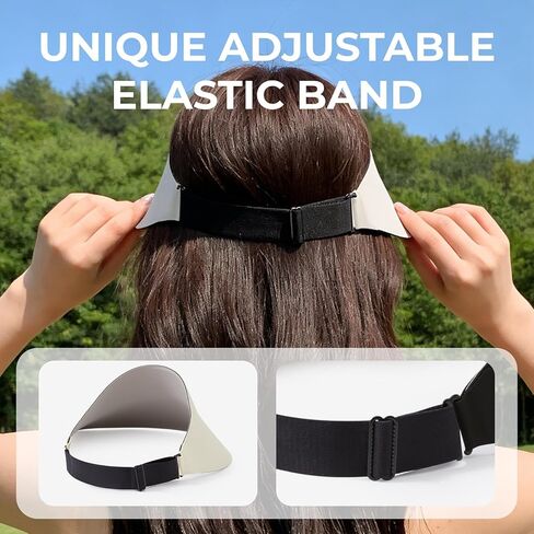 WANDER Sun Visor Hats for Women Wide Brim UV Protection Seamless Ponytail Hat Golf Beach Cap Packable Travel Sport Visor in Saudi Arabia