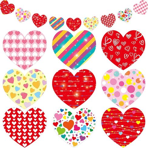 Fancy Land Heart Cutouts Colorful Valentine's Day Cutouts for School Bulletin Board Classroom Decoration 45Pcs in Saudi Arabia