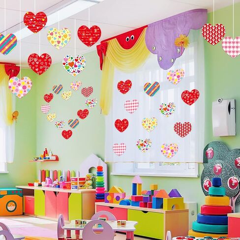 Fancy Land Heart Cutouts Colorful Valentine's Day Cutouts for School Bulletin Board Classroom Decoration 45Pcs in Saudi Arabia