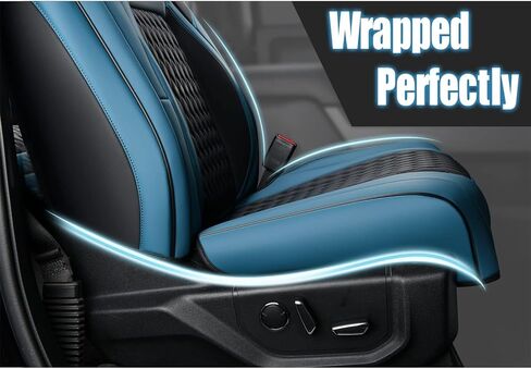 Coverado Full Set Waterproof Faux Leather Seat Covers for 2015–2026 Ford F-150 SuperCrew & 2017–2026 F-250 F-350 F-450 Crew Cab, Fits XL/XLT/Lariat/King Ranch, Truck Interior Accessories – Blue in Saudi Arabia