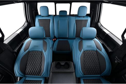 Coverado Full Set Waterproof Faux Leather Seat Covers for 2015–2026 Ford F-150 SuperCrew & 2017–2026 F-250 F-350 F-450 Crew Cab, Fits XL/XLT/Lariat/King Ranch, Truck Interior Accessories – Blue in Saudi Arabia